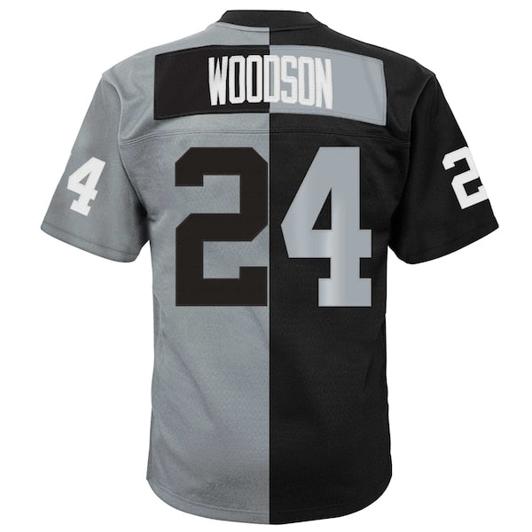 Charles Woodson Las Vegas Raiders Youth Split Legacy Jersey - Black/Silver