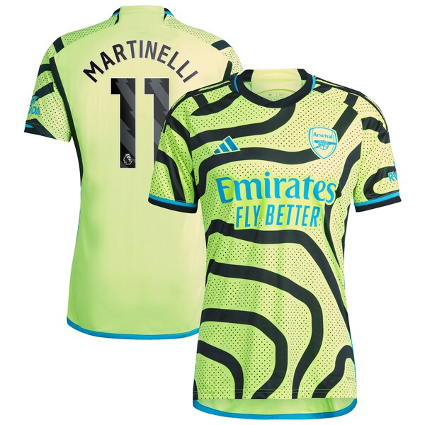 Gabriel Martinelli Arsenal adidas 2023/24 Away Replica Player Jersey - Yellow/Green