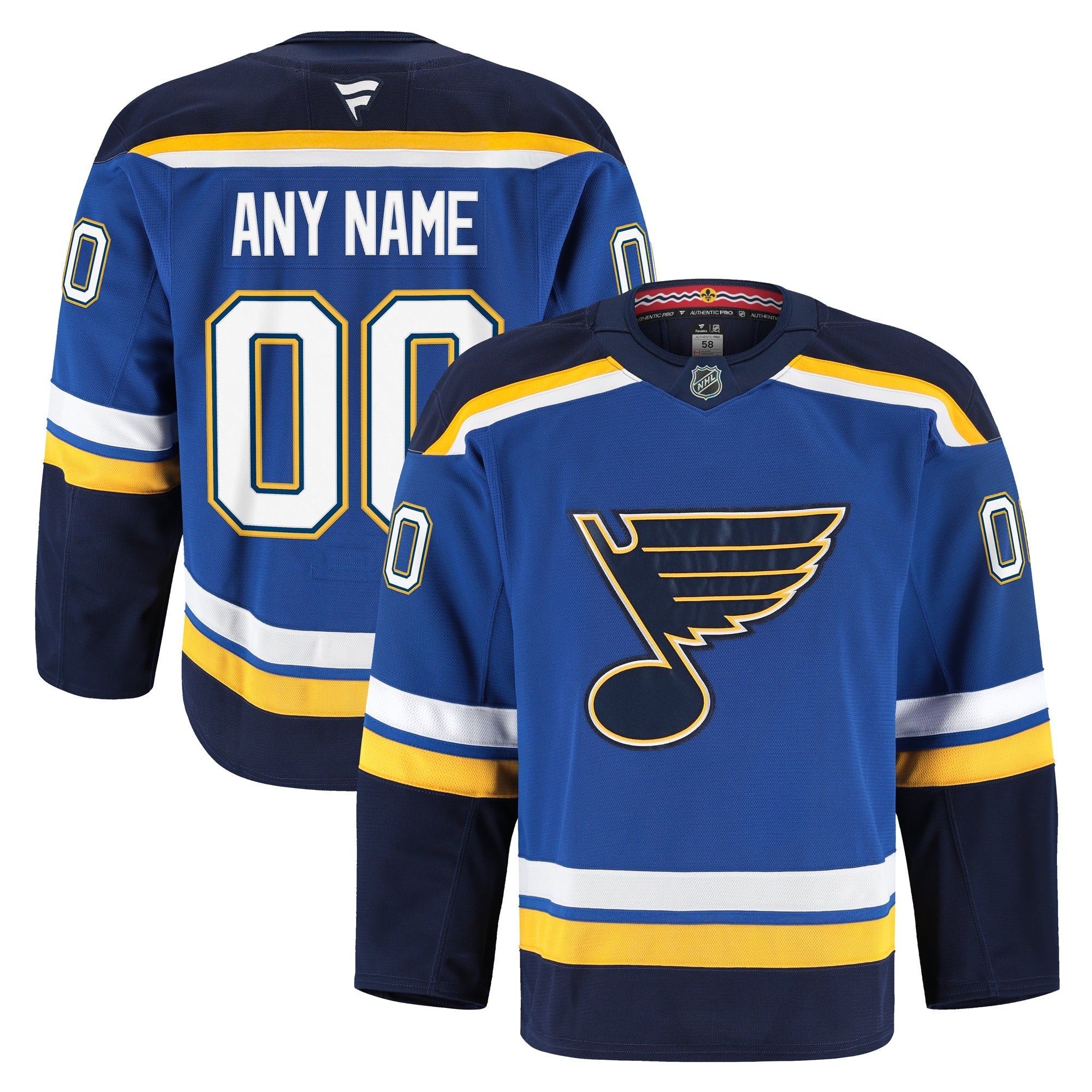 St. Louis Blues  Away Authentic Pro Custom Jersey - White/Blue
