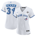 Max Scherzer Toronto Blue Jays Nike Women's 2025 World Series Home Replica Player Jersey - White
