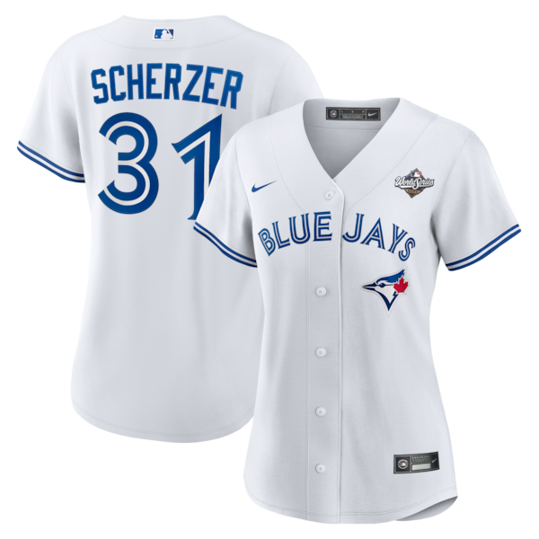 Max Scherzer Toronto Blue Jays Nike Women's 2025 World Series Home Replica Player Jersey - White