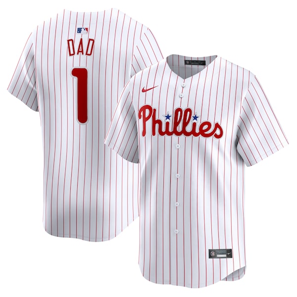 Philadelphia Phillies Nike #1 Dad Home Limited Jersey - White