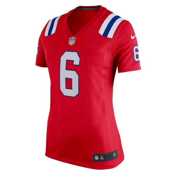 Christian Gonzalez New England Patriots Nike Women's Alternate Team Game Jersey - Red/Navy/White