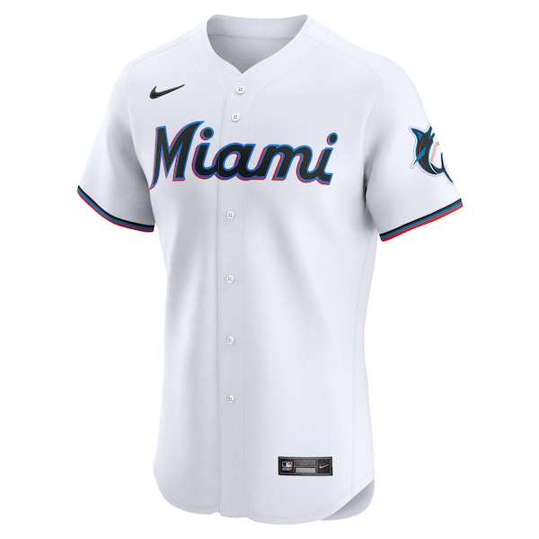 Miami Marlins Nike Home Elite Jersey - White