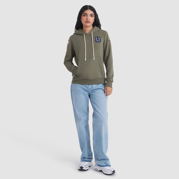 Indianapolis Colts Nike Women's 2025 Salute to Service Sideline Standard Issue Dri-FIT Hoodie - Olive