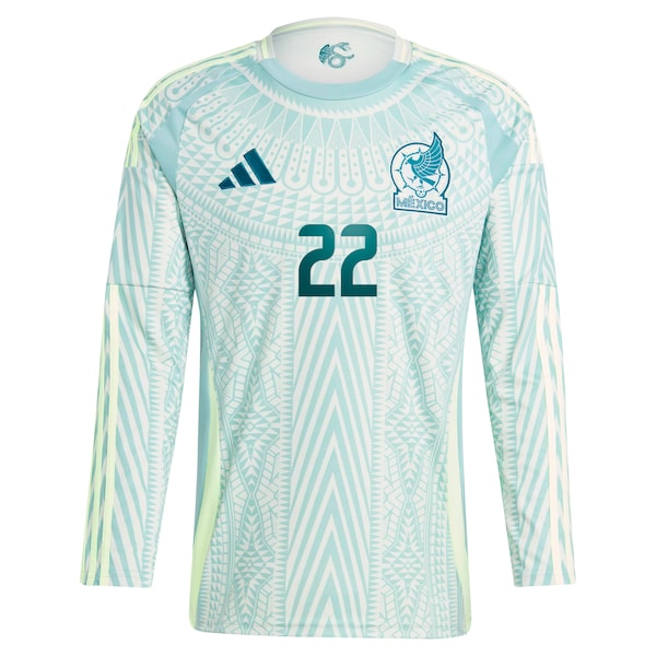 Hirving Lozano Mexico National Team adidas 2024 Away Replica Player Long Sleeve Jersey - Green/Burgundy