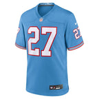 Eddie George Tennessee Titans Nike Oilers Throwback Retired Player Game Jersey - Light Blue/Navy