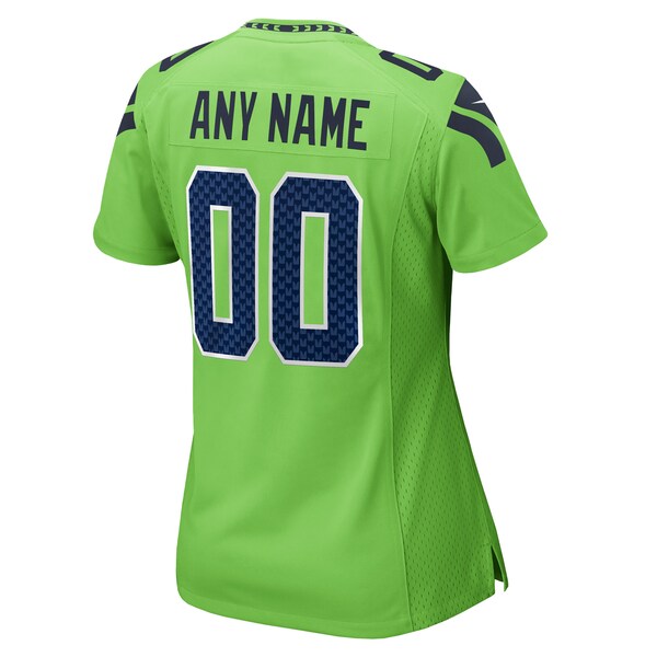Seattle Seahawks Nike Women's 50th Season Alternate Custom Game Jersey - Neon Green/Royal/College Navy