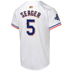 Corey Seager Texas Rangers Nike Youth 2024 Gold Collection Limited Player Jersey – White