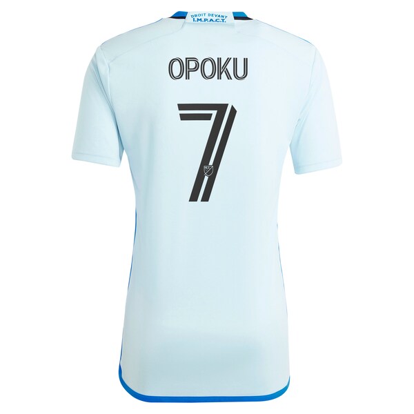 Kwadwo Opoku CF Montreal adidas 2024 La Main Replica Player Jersey – Light Blue