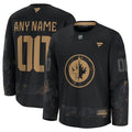 Winnipeg Jets  2024 Military Appreciation Personalized Long Sleeve Practice Jersey - Black