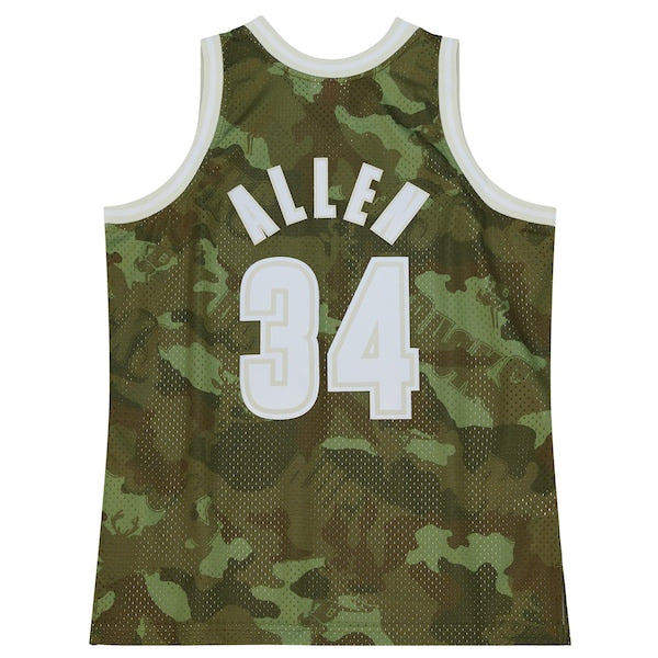 Ray Allen Milwaukee Bucks Hardwood Classics 2000/01 Ghost Green Swingman Jersey - Camo