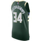 Giannis Antetokounmpo Milwaukee Bucks Nike Authentic Jersey - Association Edition - Hunter Green