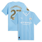 Manchester City Puma 2023/24 English Premier League Champions Authentic Jersey - Sky Blue