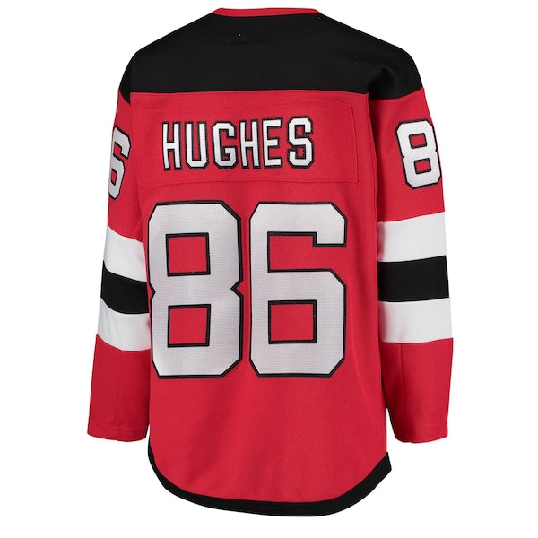 Jack Hughes New Jersey Devils Youth Home Premier Player Jersey - Red/Black