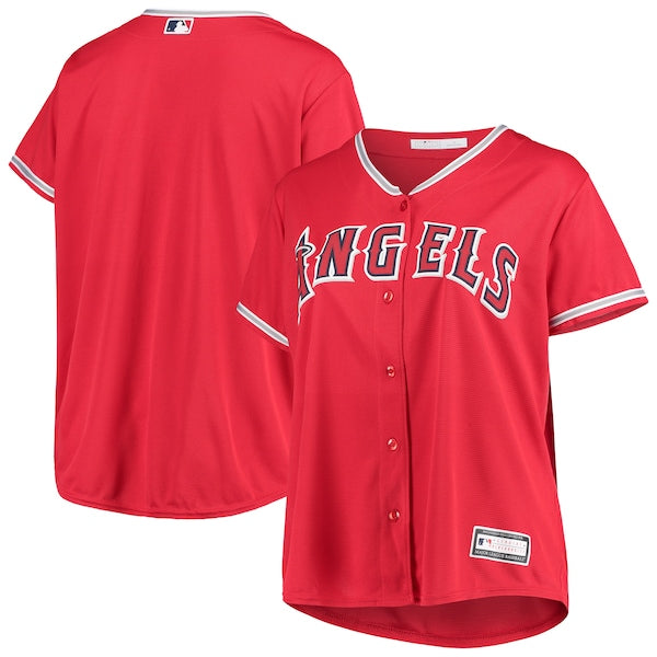 Los Angeles Angels Women's Plus Size Alternate Replica Team Jersey - Red