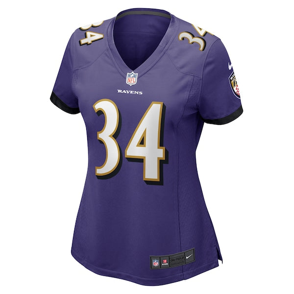 Keaton Mitchell Baltimore Ravens Nike Women's  Game Jersey -  Purple