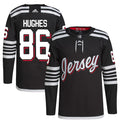 Jack Hughes New Jersey Devils adidas Alternate Primegreen Authentic Player Jersey - Black/Red