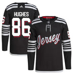 Jack Hughes New Jersey Devils adidas Alternate Primegreen Authentic Player Jersey - Black/Red