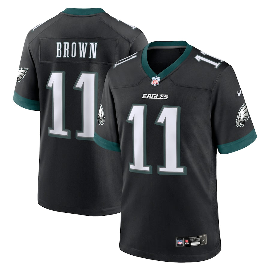 A.J. Brown Philadelphia Eagles Nike Game Jersey - White/Black/Green