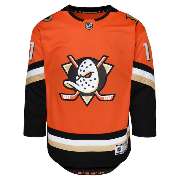 Trevor Zegras Anaheim Ducks Youth Premier Player Jersey - Orange/Black