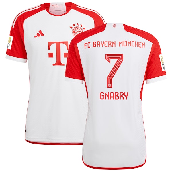 Serge Gnabry Bayern Munich adidas 2023/24 Home Authentic Jersey - White/Black