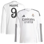 Kylian Mbappé Los Merengues adidas 2024/25 Home Replica Long Sleeve Player Jersey - White