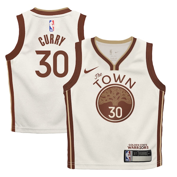 Stephen Curry Golden State Warriors Nike Preschool 2025/26 City Edition Swingman Jersey - Tan