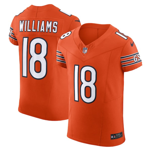 Caleb Williams Chicago Bears Nike Alternate Vapor F.U.S.E. Elite Jersey - Orange/Navy
