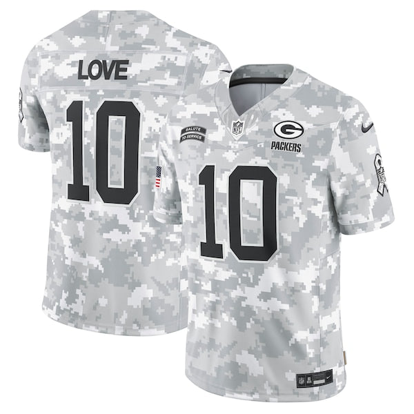 Jordan Love Green Bay Packers Nike 2024 Salute to Service Limited Jersey - Arctic Camo