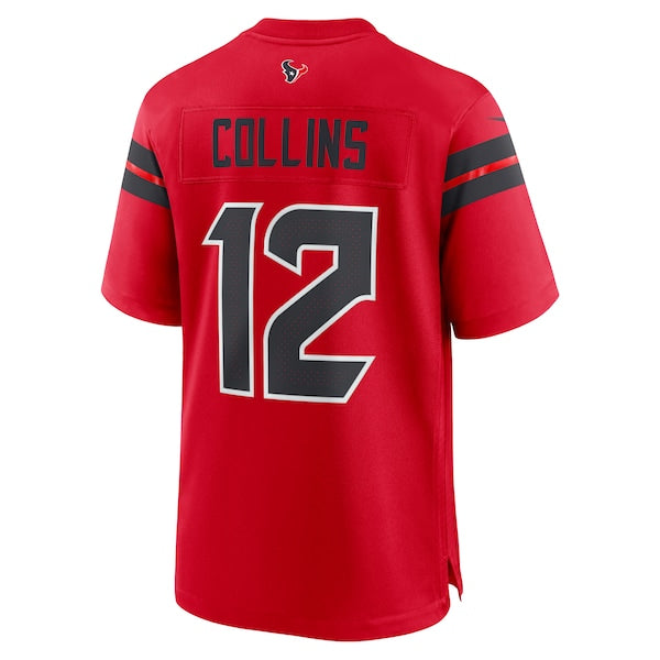 Nico Collins Houston Texans Nike Alternate Game Jersey -  Red/White/Navy