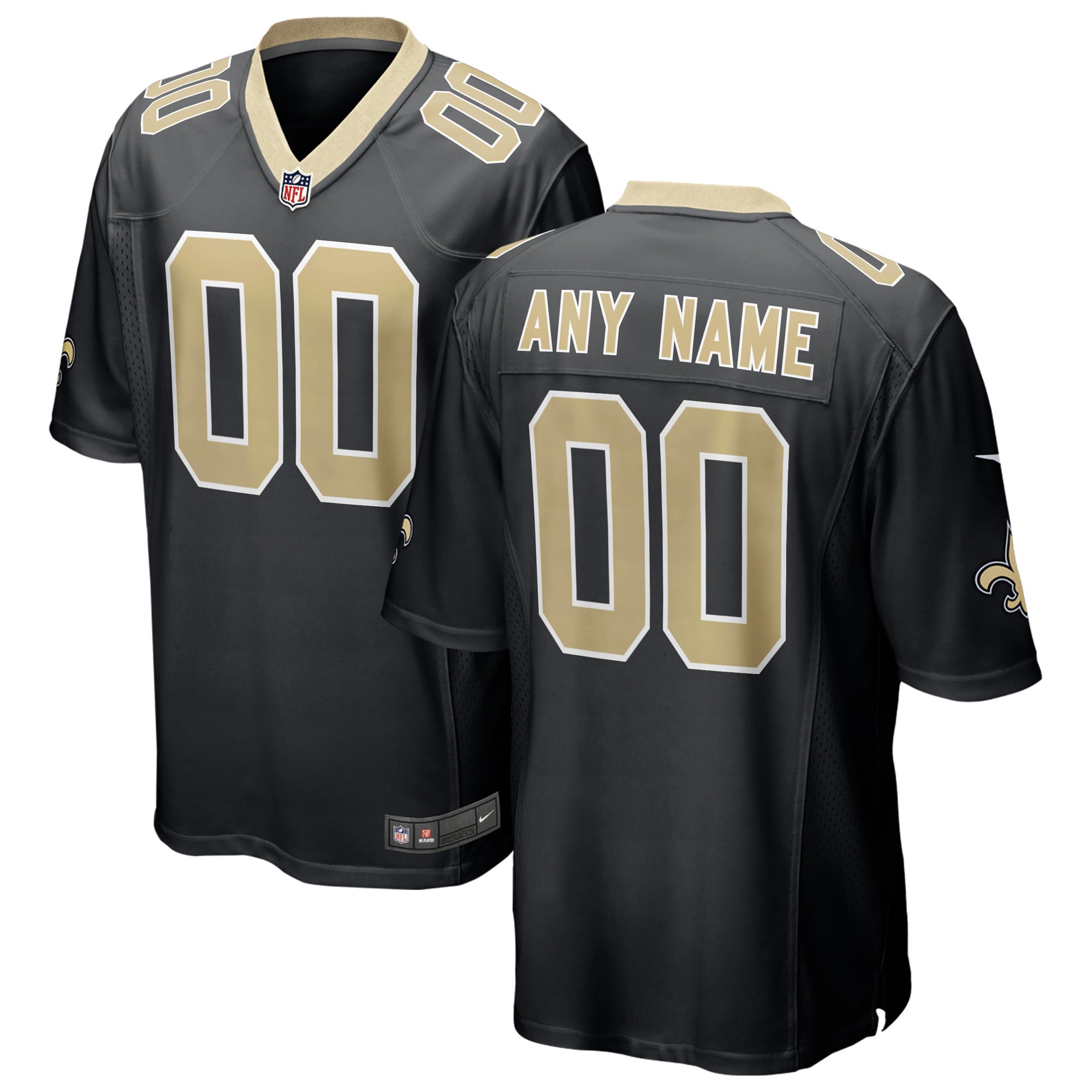 New Orleans Saints Nike Gameday Golds Alternate Custom Game Jersey - Gold/Black