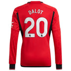 Diogo Dalot Manchester United adidas 2023/24 Home Replica Long Sleeve Player Jersey - Red