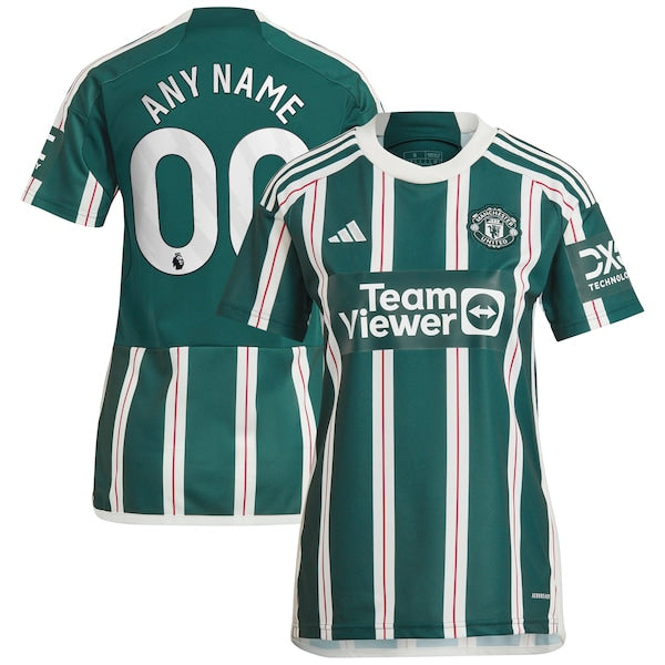 Manchester United adidas Women's 2023/24 Away Replica Custom Jersey - Green