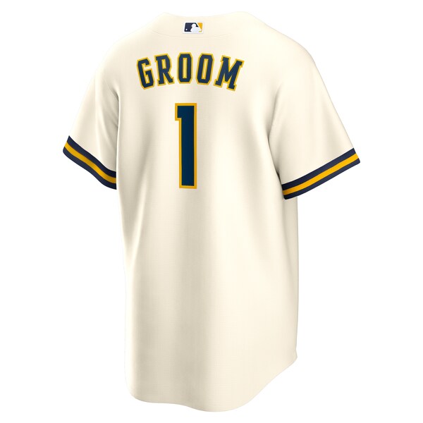 Milwaukee Brewers Nike #1 Groom Home Replica Jersey - White