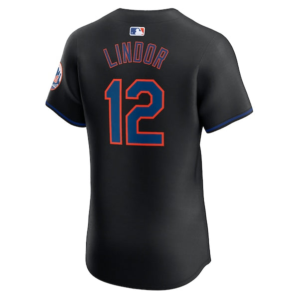 Francisco Lindor New York Mets Nike Alternate Elite Player Jersey - Black