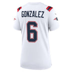 Christian Gonzalez New England Patriots Nike Women's  Game Jersey -  White/Navy/Red