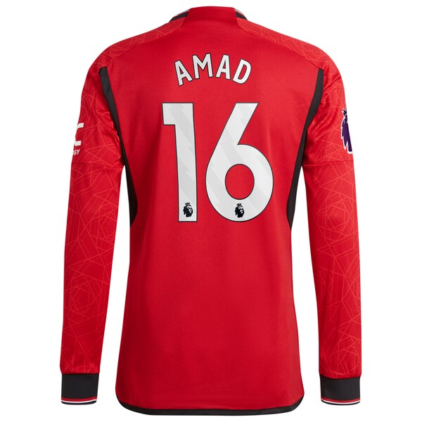 Amad Diallo Manchester United adidas Long Sleeve Authentic Player Jersey – Red