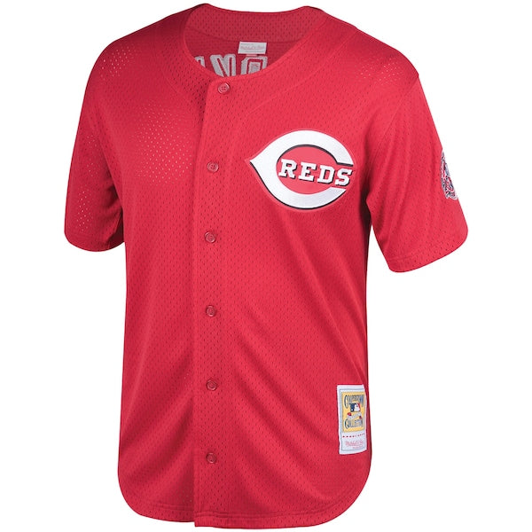 Barry Larkin Cincinnati Reds Throwback Cooperstown Mesh Batting Practice Jersey - Red