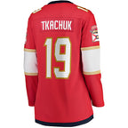 Matthew Tkachuk Florida Panthers  Women's Home 2024 Stanley Cup Champions Breakaway Player Jersey – Red