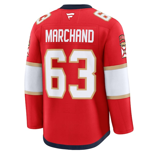 Brad Marchand Florida Panthers  Home 2025 Stanley Cup Champions Premium Patched Jersey - Red
