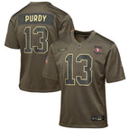 Brock Purdy San Francisco 49ers Nike Youth 2025 Salute to Service Game Jersey - Olive