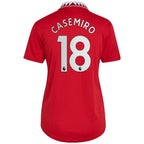 Carlos Casemiro Manchester United adidas Women's 2022/23 Home Replica Player Jersey - Red