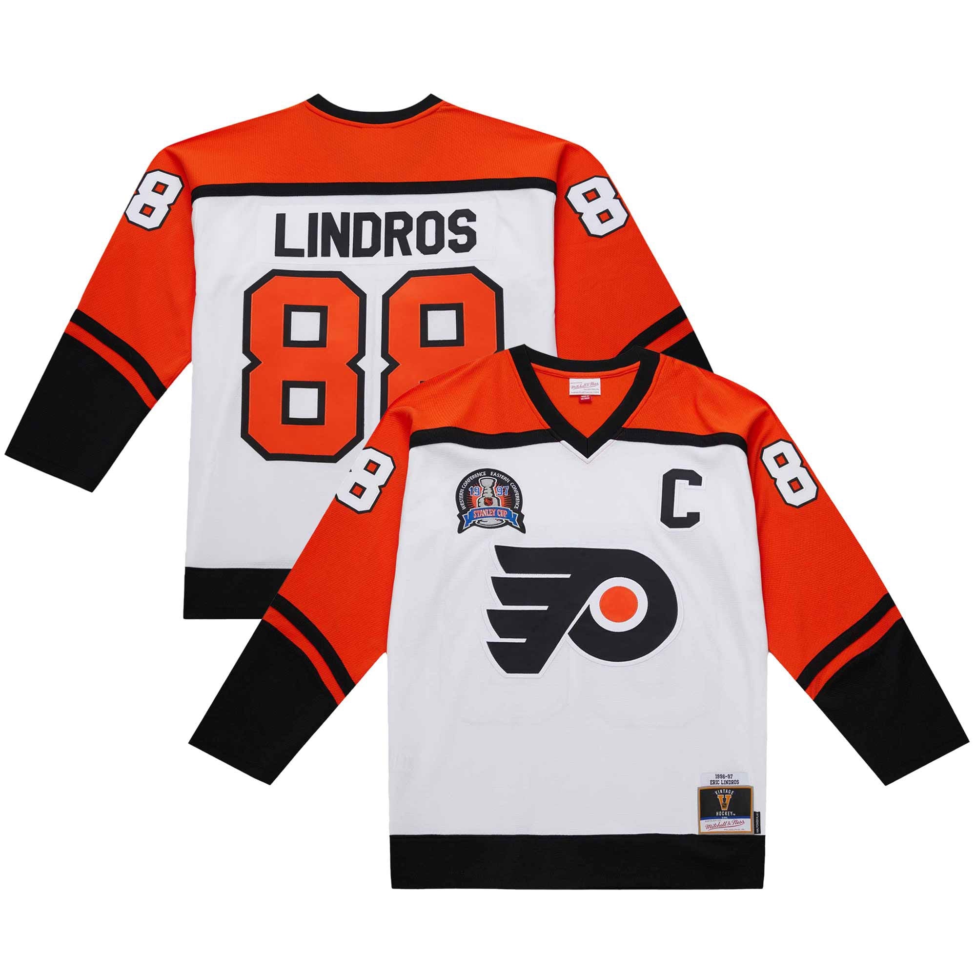 Eric Lindros Philadelphia Flyers 1996-97 Power Play Jersey - Orange/White