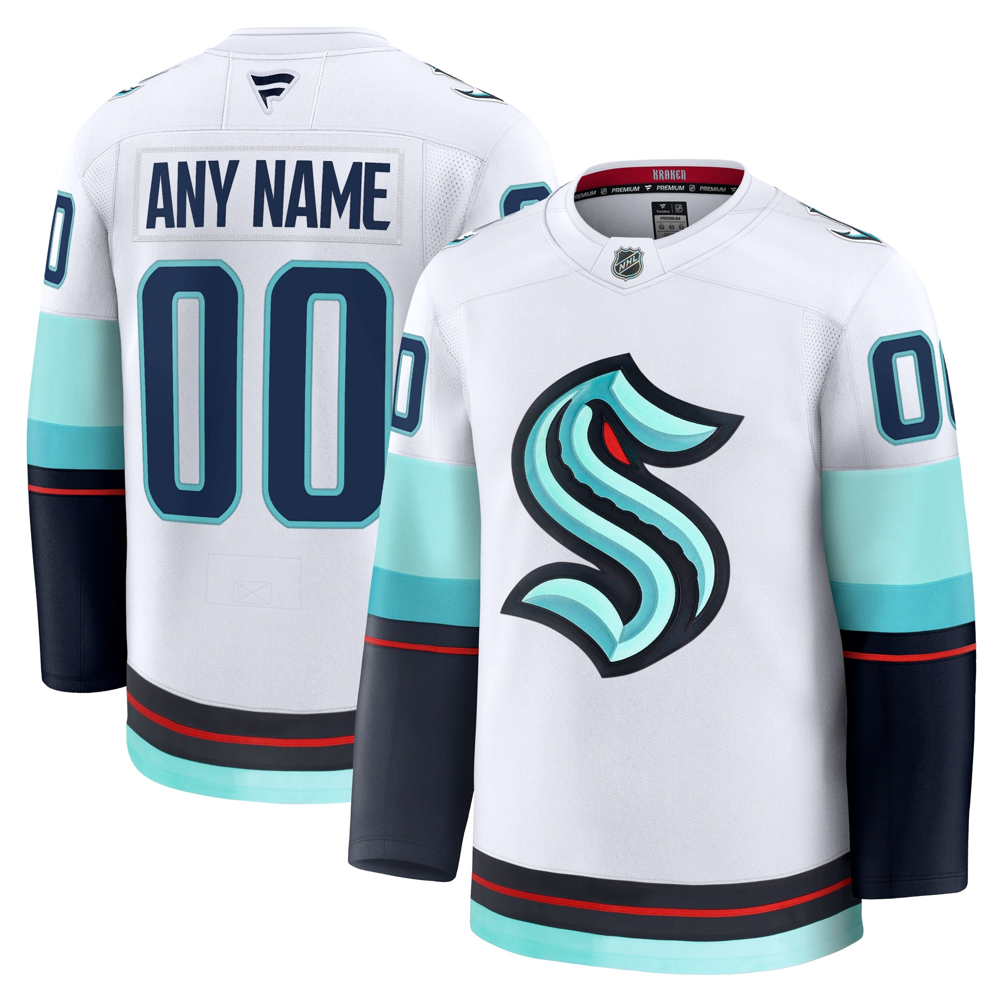 Seattle Kraken  Home Premium Custom Jersey - Deep Sea Blue/White