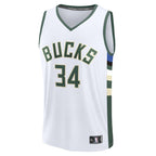Giannis Antetokounmpo Milwaukee Bucks  Youth Fast Break Replica Player Jersey - Association Edition - White