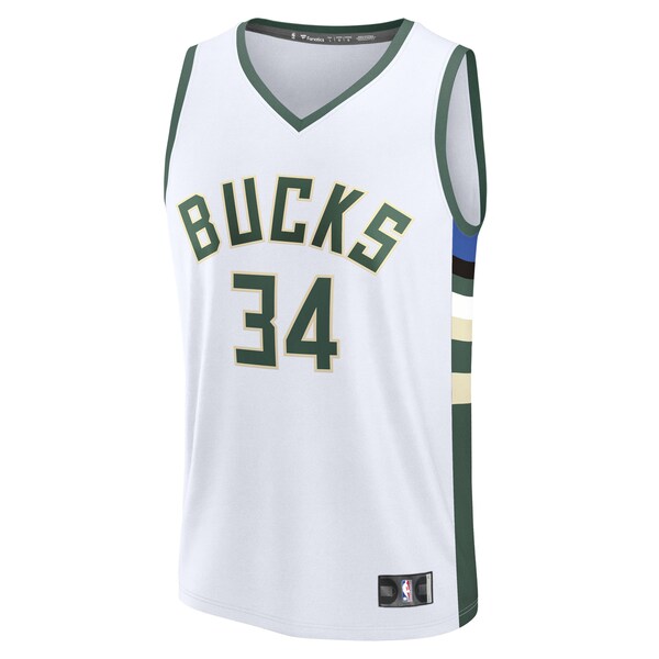 Giannis Antetokounmpo Milwaukee Bucks  Youth Fast Break Replica Player Jersey - Association Edition - White