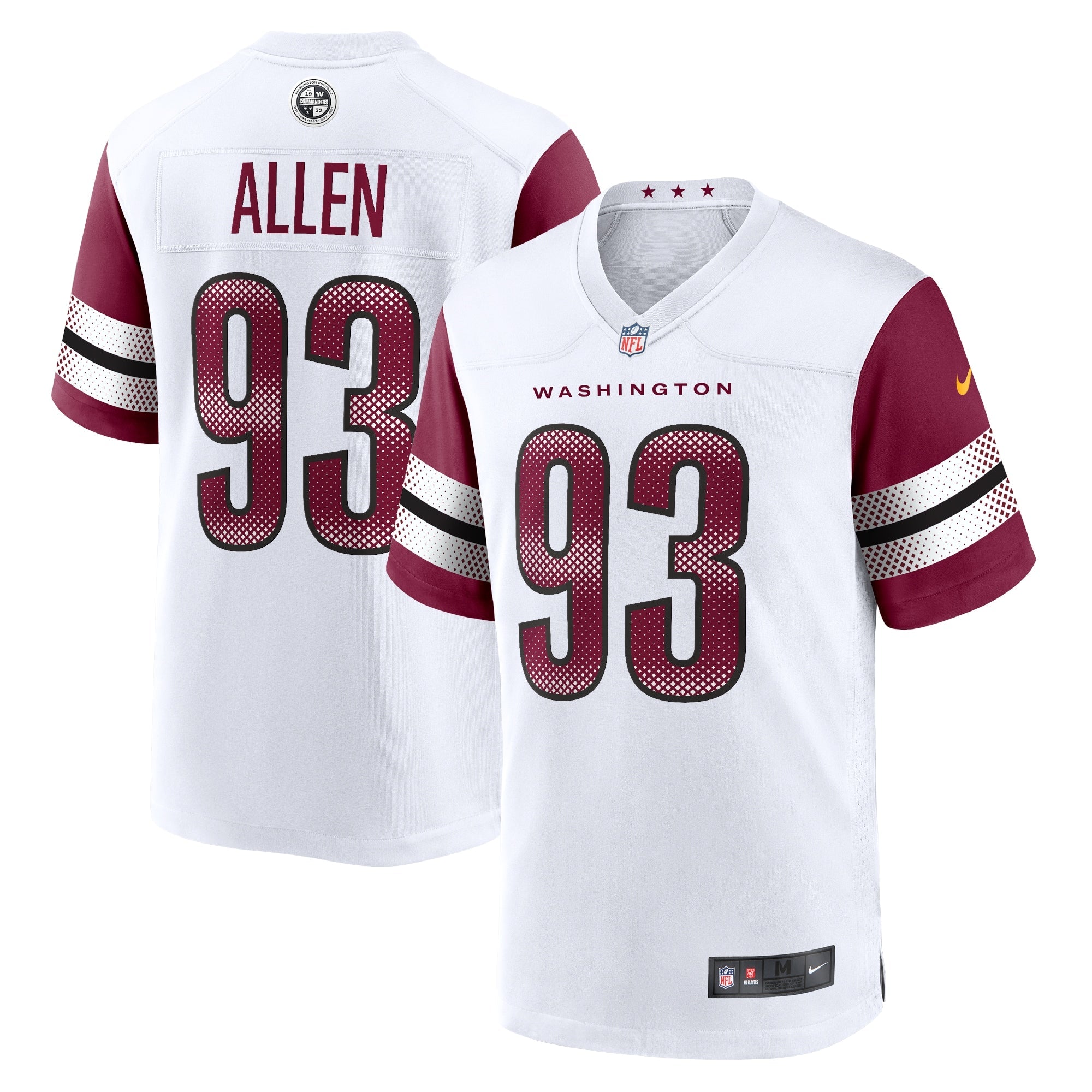 Jonathan Allen Washington Commanders Nike Alternate Game Player Jersey - Black/Burgundy/White