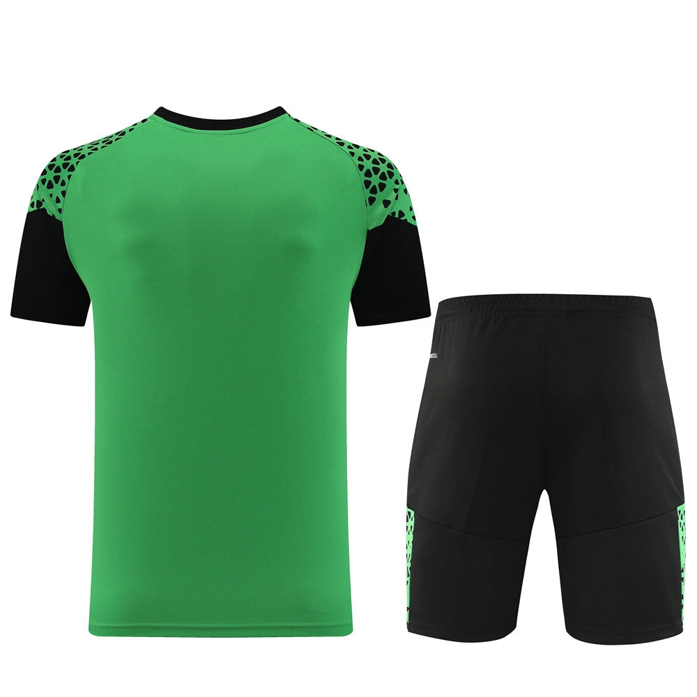 Puma Short Sleeve Training Jersey Set-PD02- Avocado Green/Black
