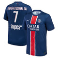 Khvicha Kvaratskhelia Paris Saint-Germain Nike Youth 2024/25 Home Replica Player Jersey - Navy